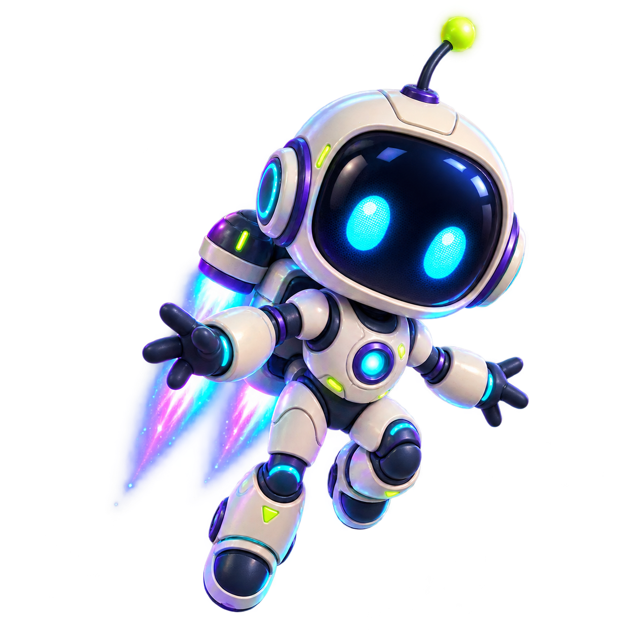 NIX cumprimentando você, com propulsores neon